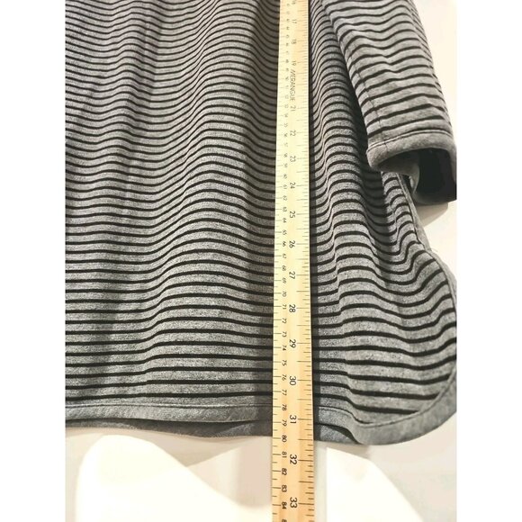 EILEEN FISHER Top Medium Tunic Stretch Tencel Terry Striped Long Sleeve Gray USA - Picture 8 of 11